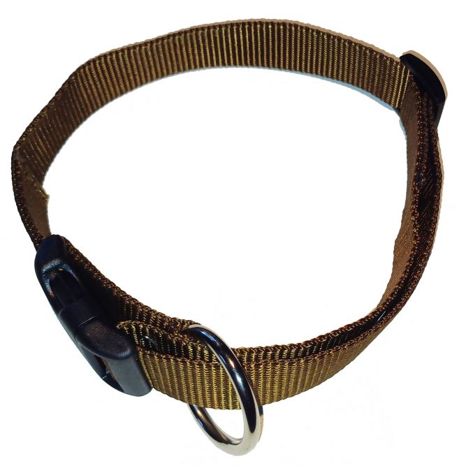 Nylon-Hundehalsband braun stufenlos verstellbar 38cm bis 55 cm Startbild