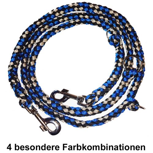 Hundeleine große Hunde geflochten 2m 3-fach verstellbar